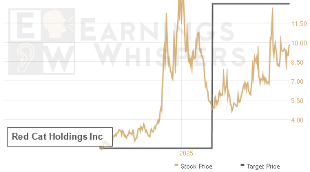 An historical view of analysts' average target prices for Red Cat Holdings